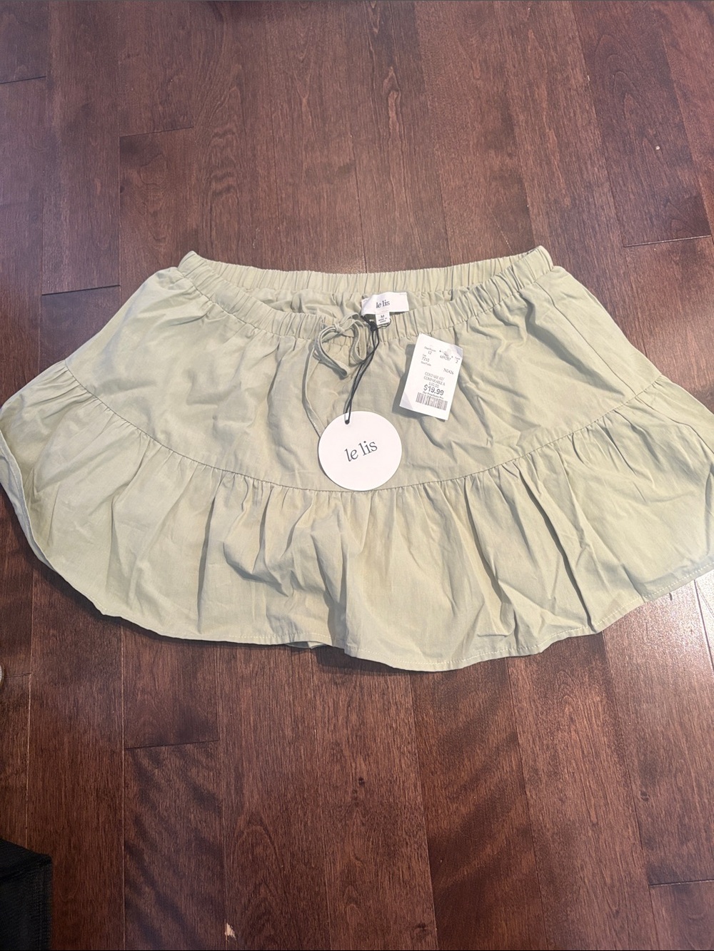 Le Lis Sage Green Ruffle Mini Skirt
